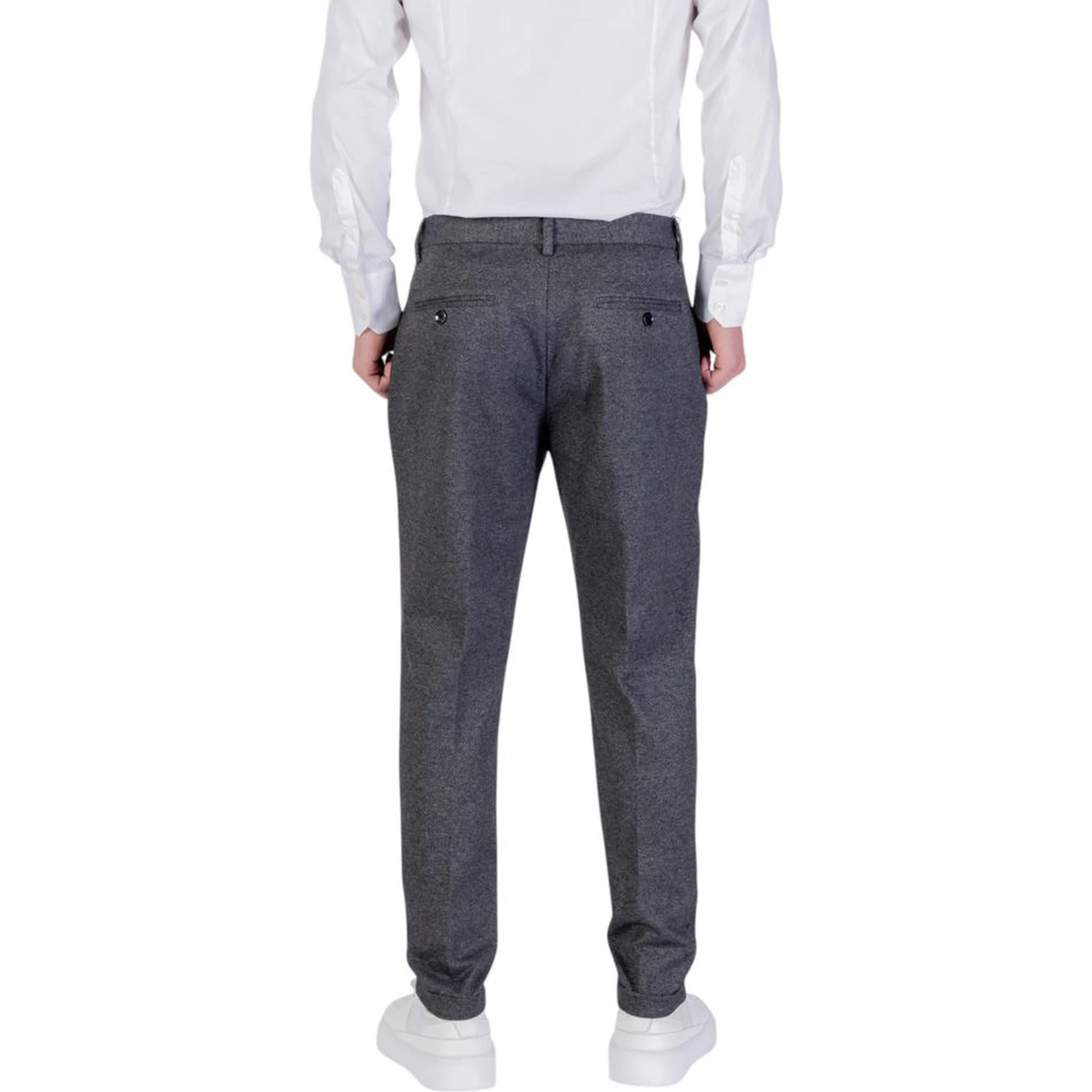 Gray Polyester Skinny Pants