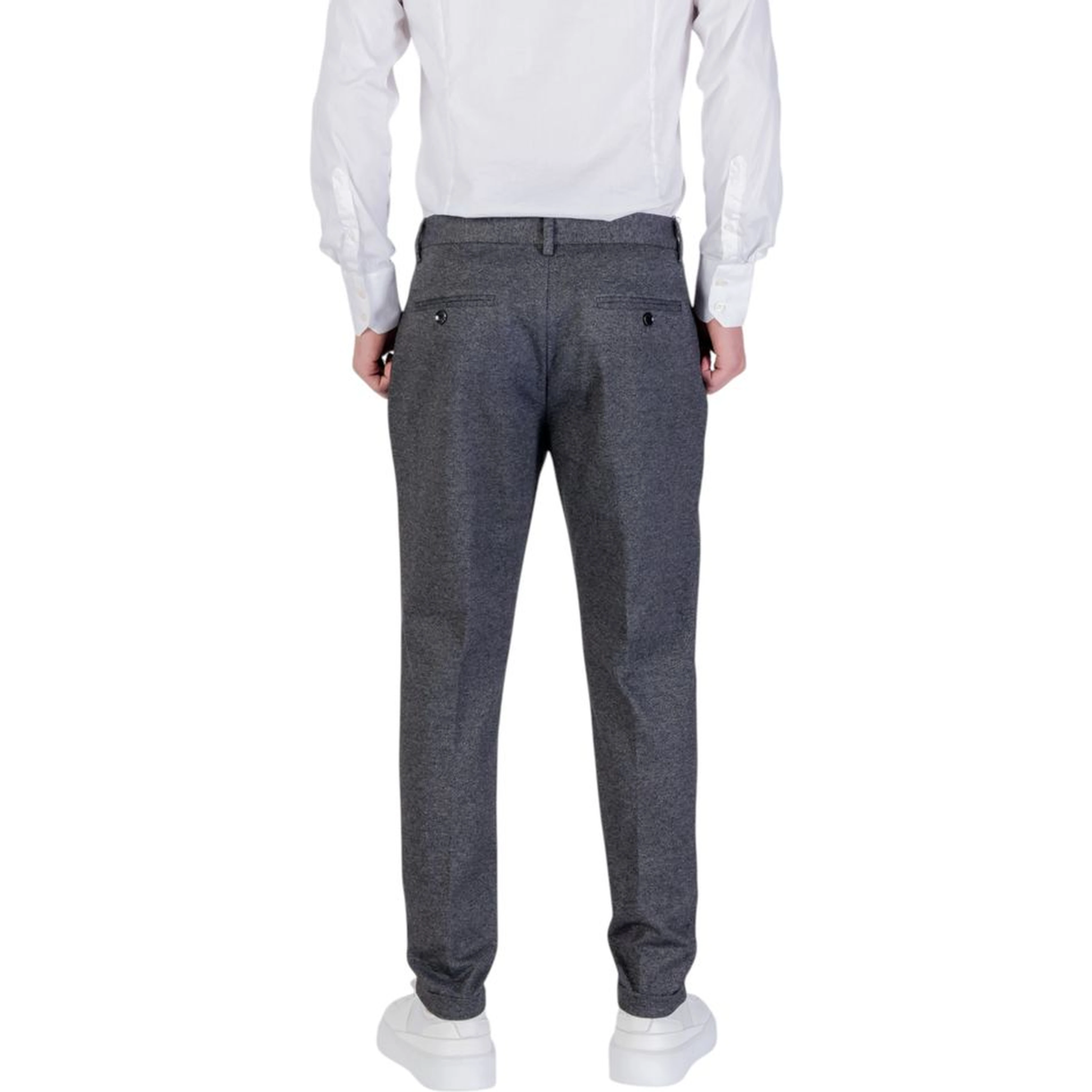 Gray Polyester Skinny Pants
