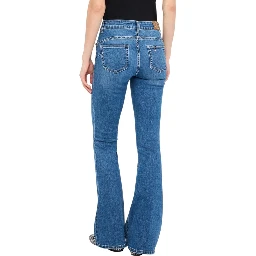 Blue Cotton Bootcut Jeans