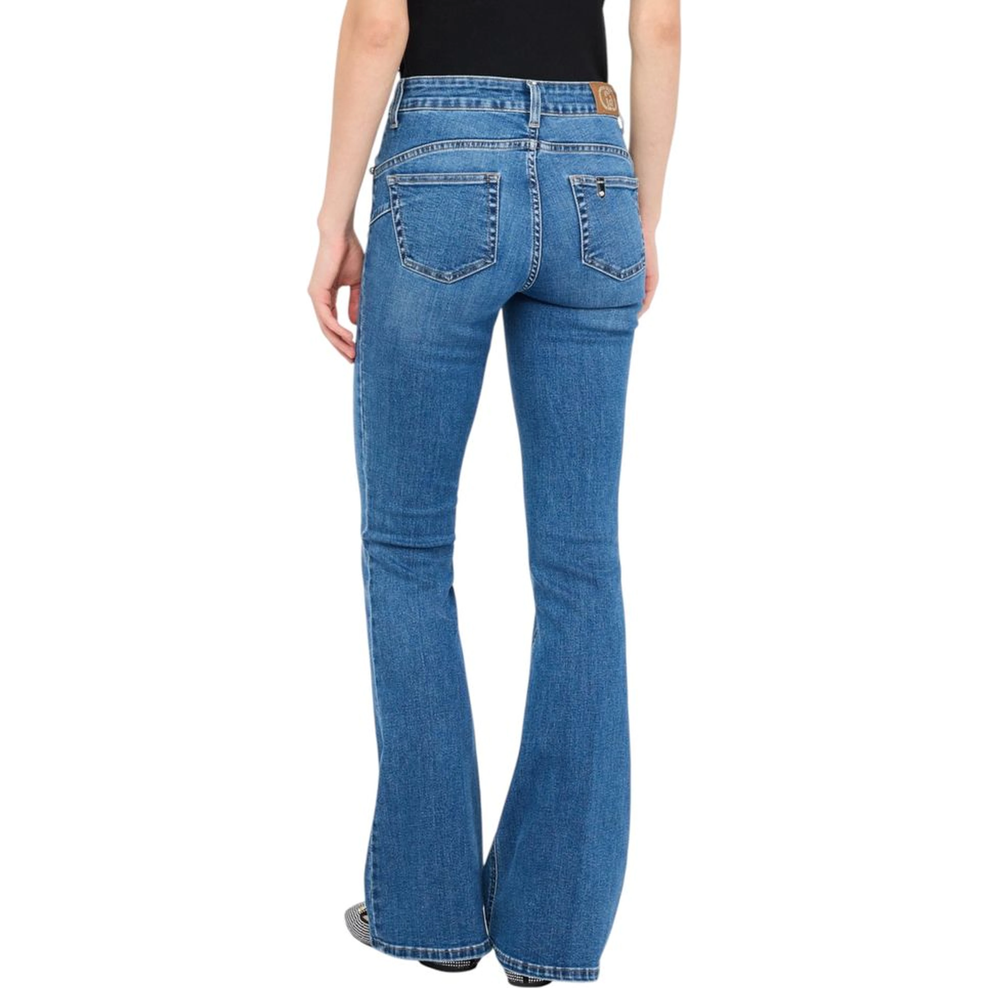 Blue Cotton Bootcut Jeans