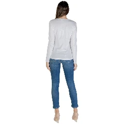 White Cotton Long Sleeve T-Shirt