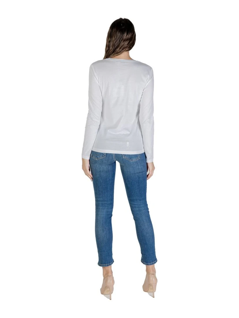 White Cotton Long Sleeve T-Shirt