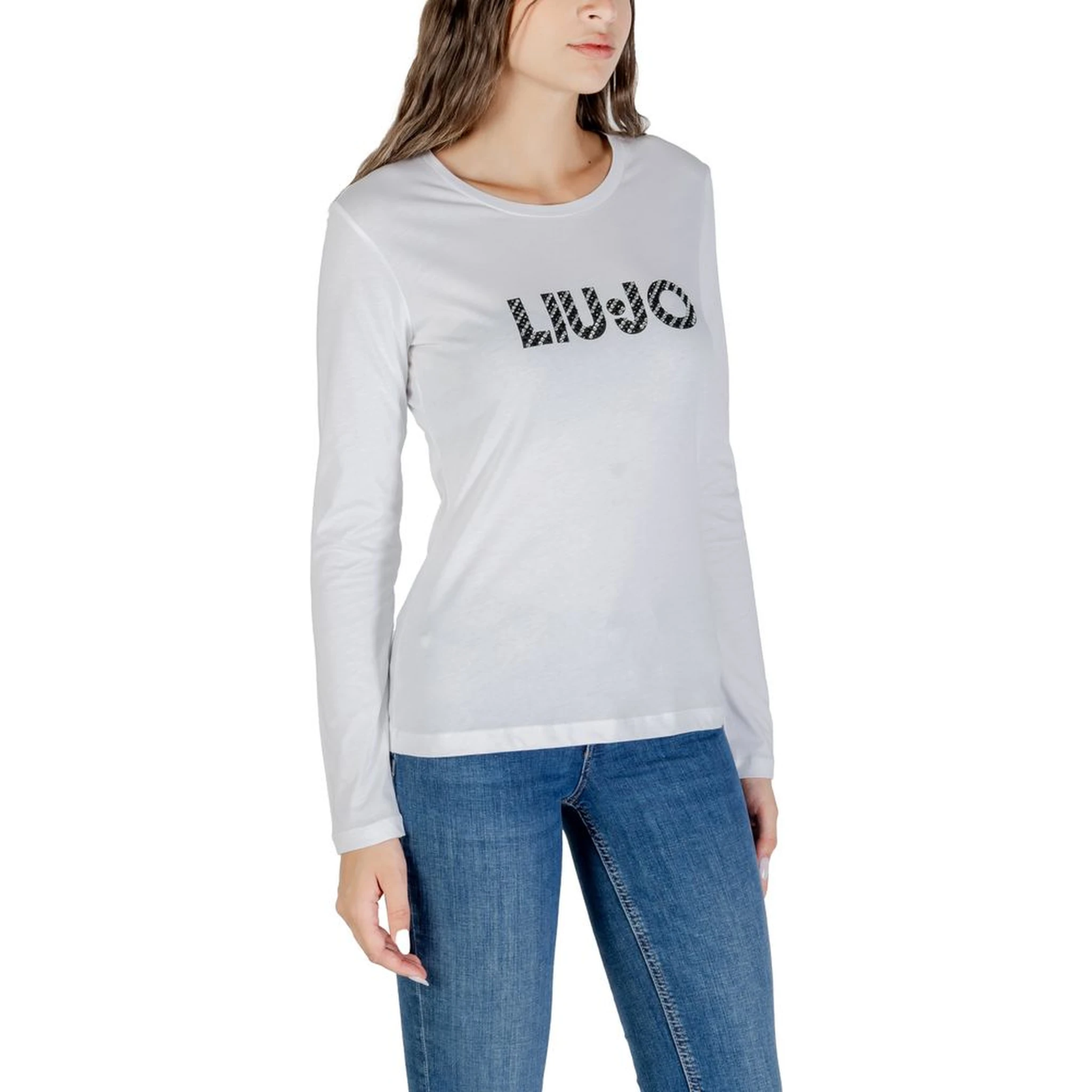 White Cotton Long Sleeve T-Shirt