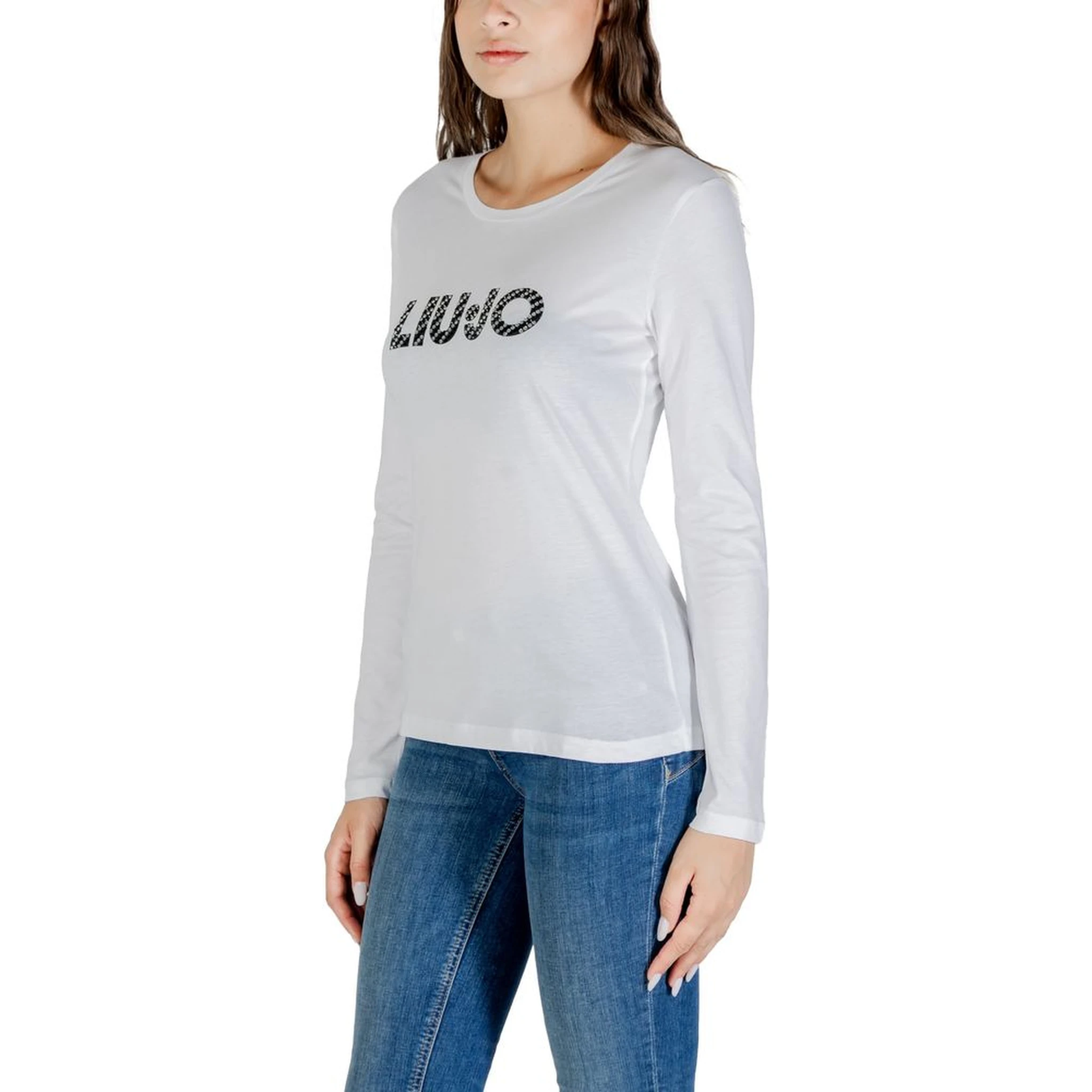 White Cotton Long Sleeve T-Shirt