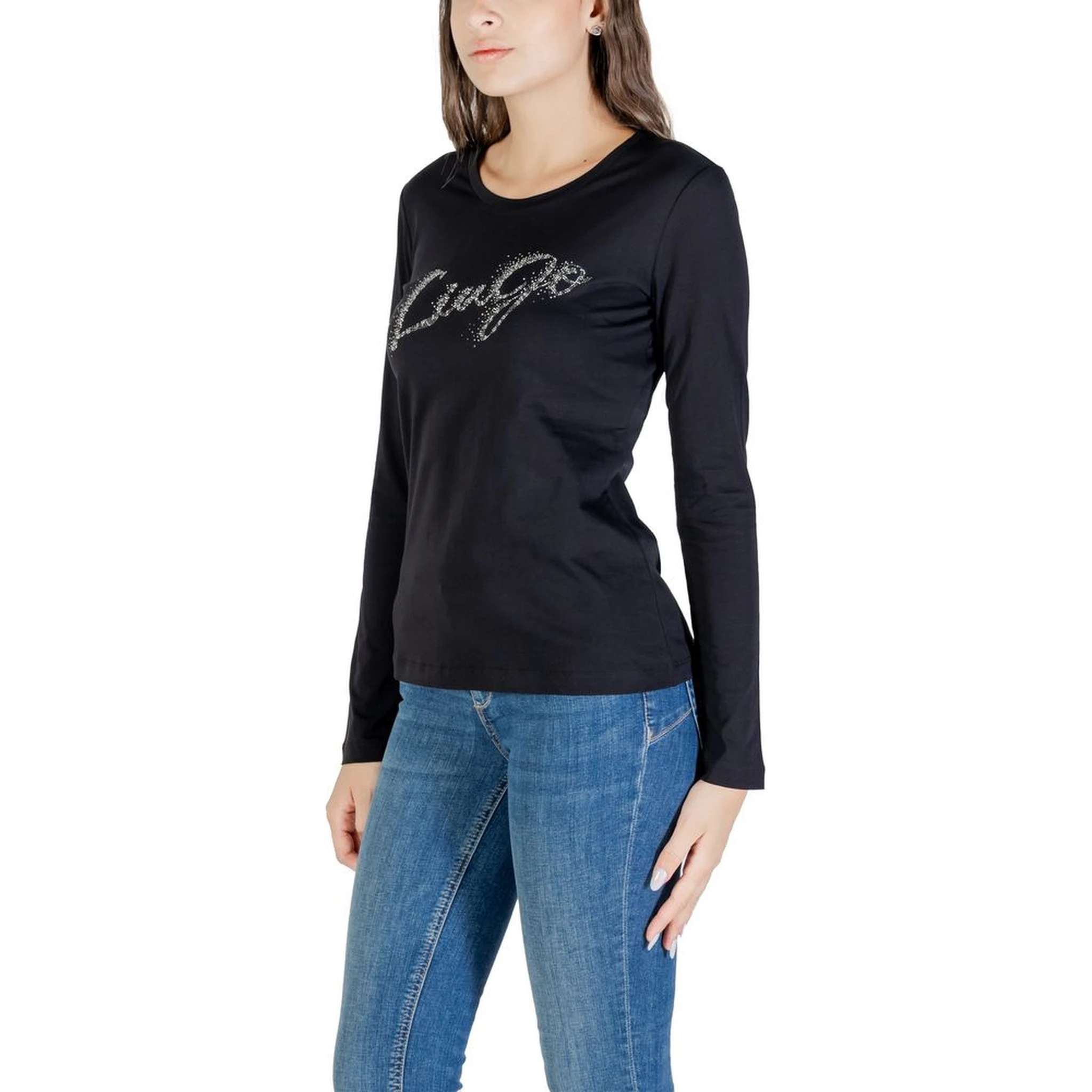 Black Cotton Long Sleeve T-Shirt