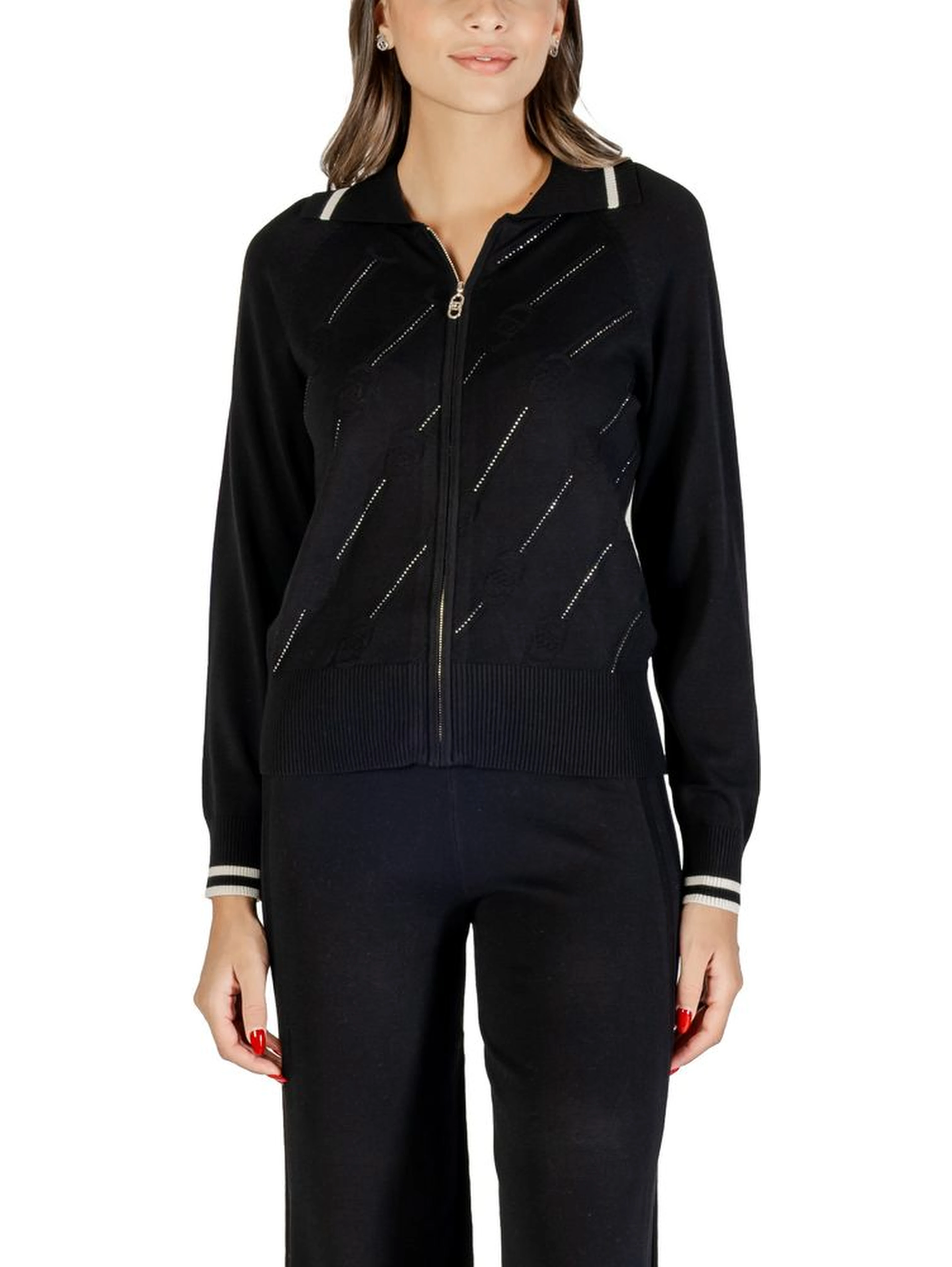 Black And White Viscose Cardigan