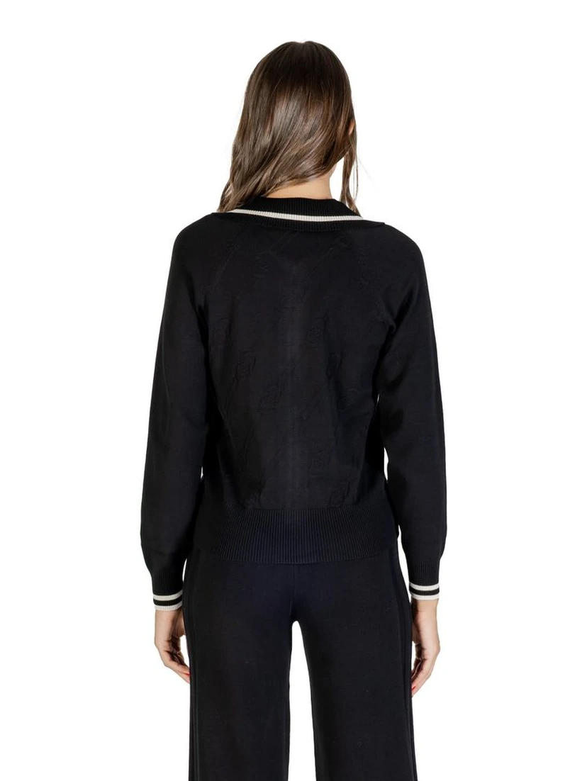Black And White Viscose Cardigan