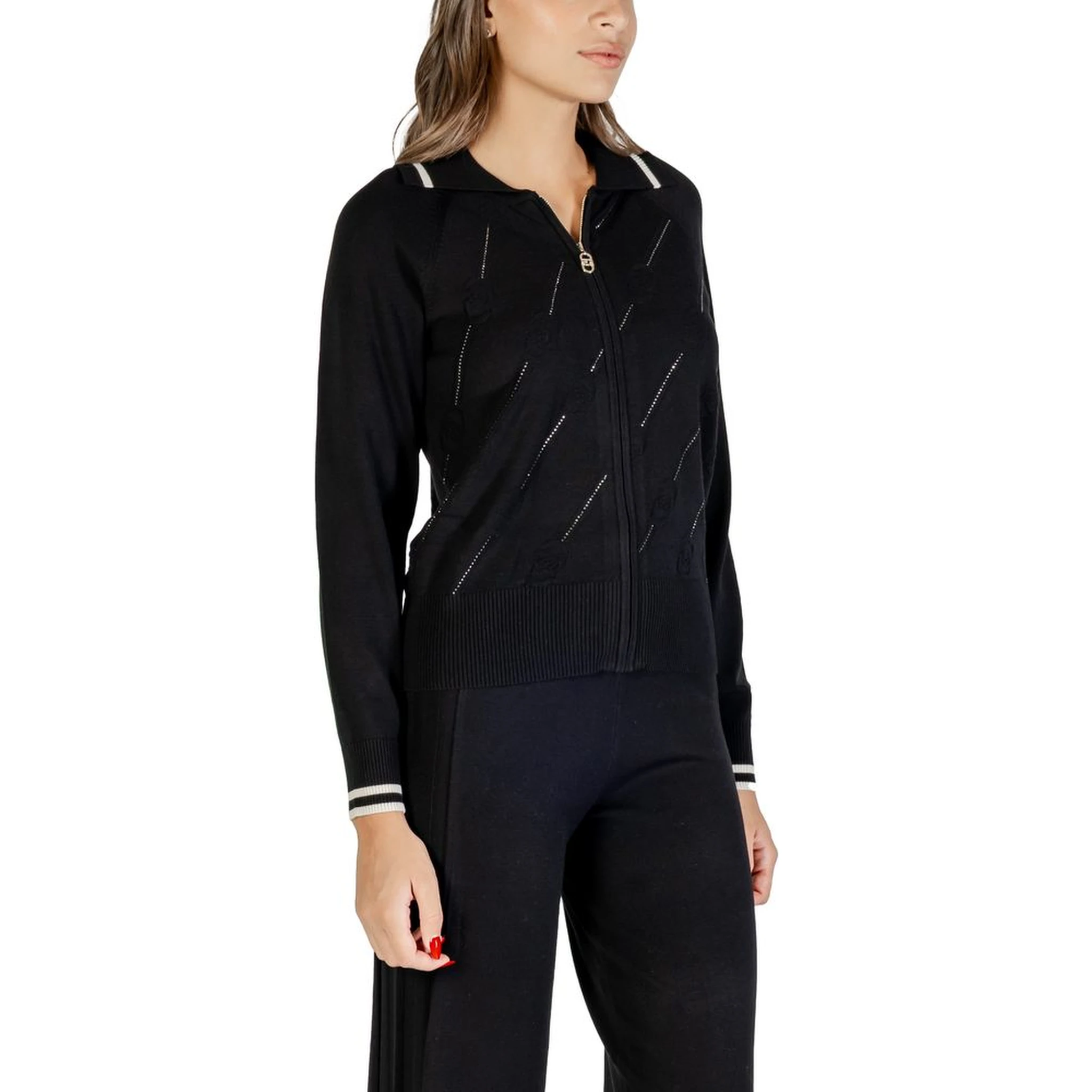 Black And White Viscose Cardigan