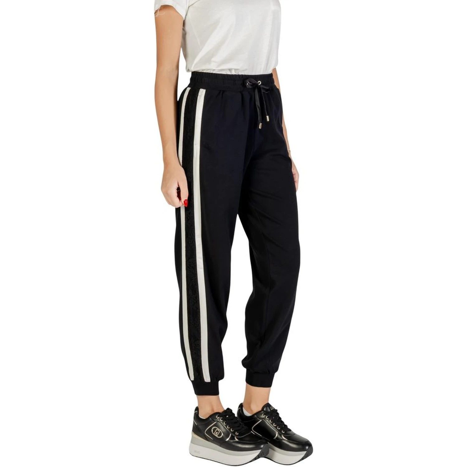 Black And White Cotton Joggers (Workout Pants)