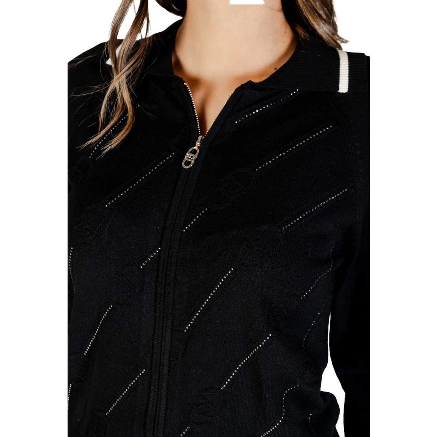 Black And White Viscose Cardigan