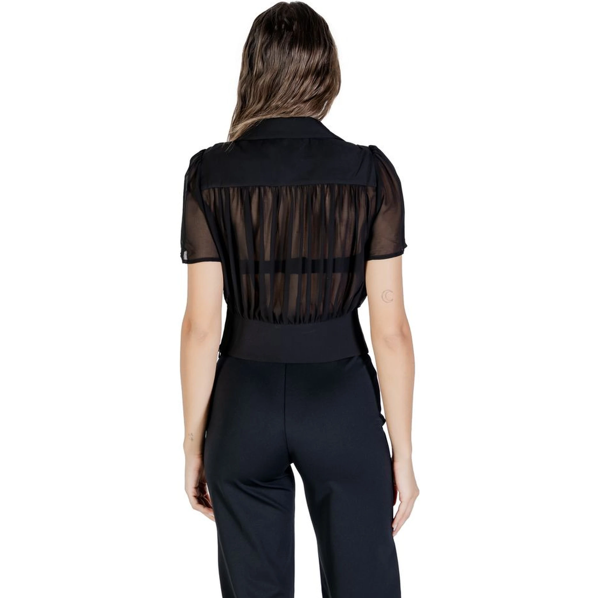 Black Polyester Shortsleeve Shirt