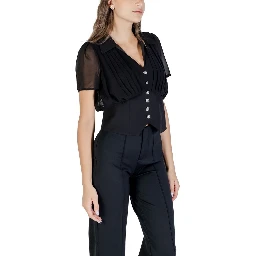 Black Polyester Shortsleeve Shirt