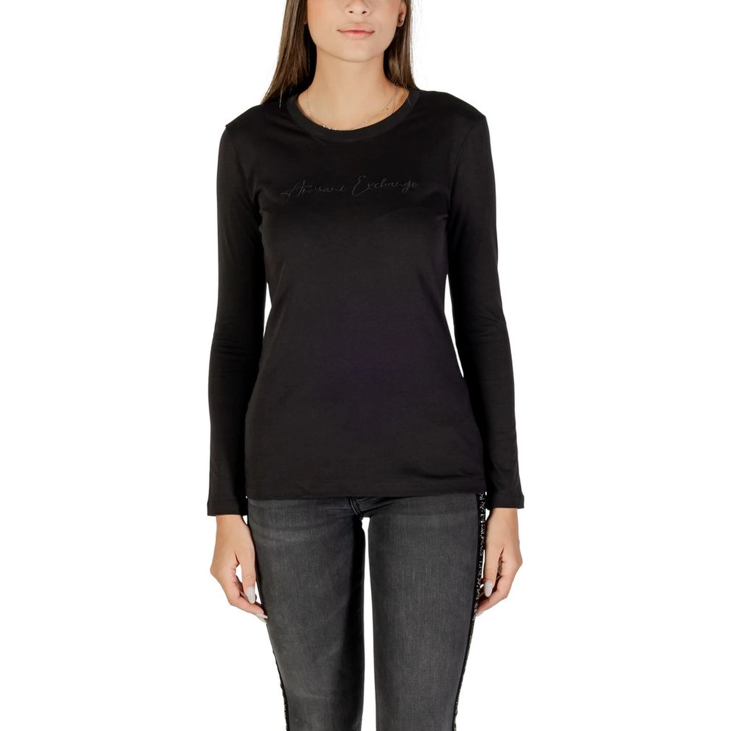 Black Cotton Long Sleeve T-Shirt