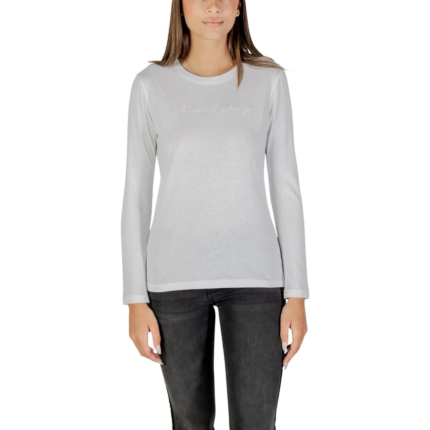 White Cotton Long Sleeve T-Shirt