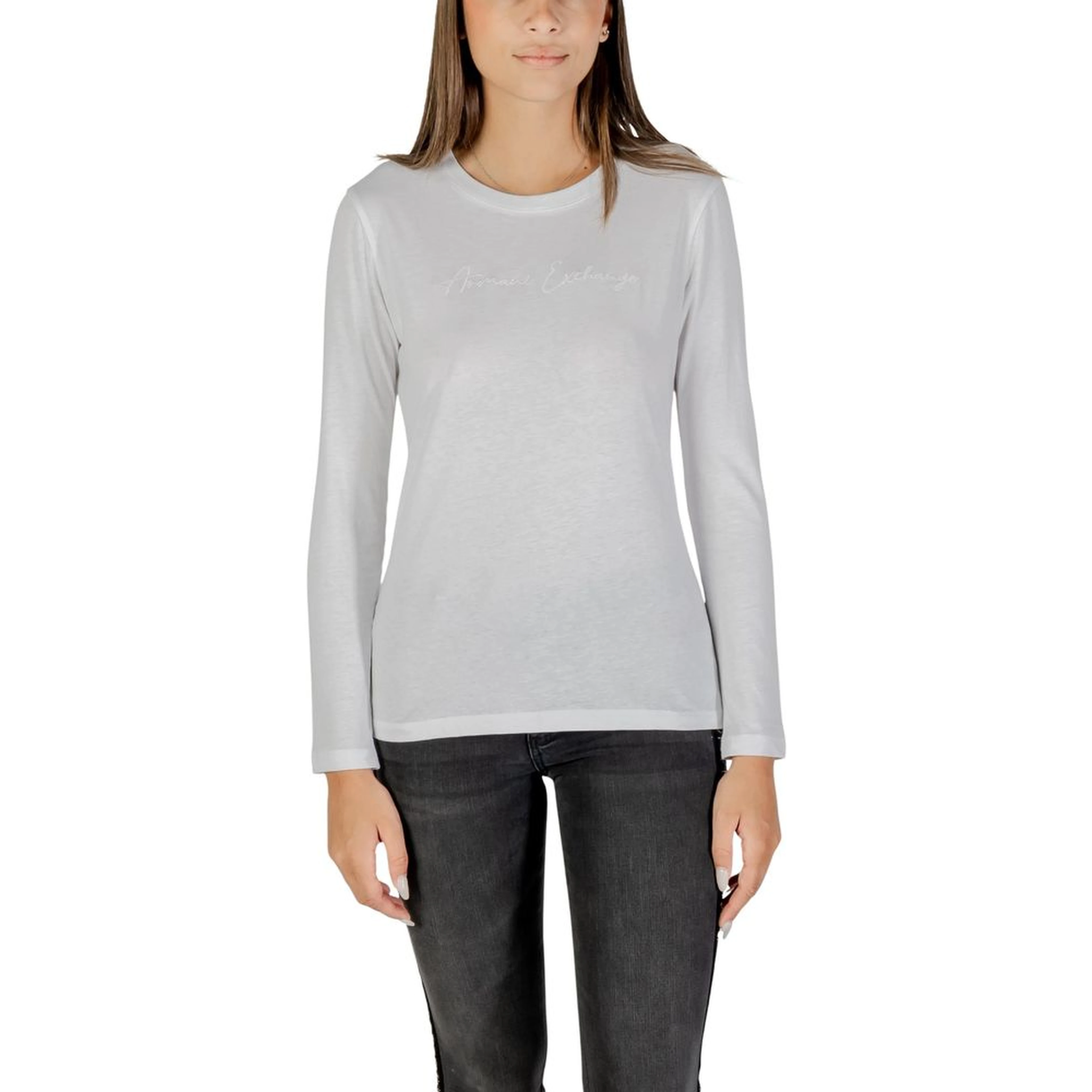 White Cotton Long Sleeve T-Shirt