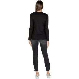 Black Cotton Long Sleeve T-Shirt