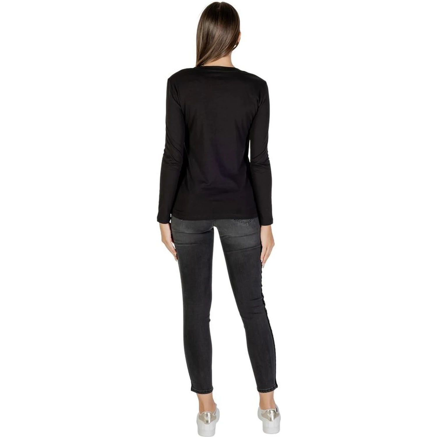 Black Cotton Long Sleeve T-Shirt