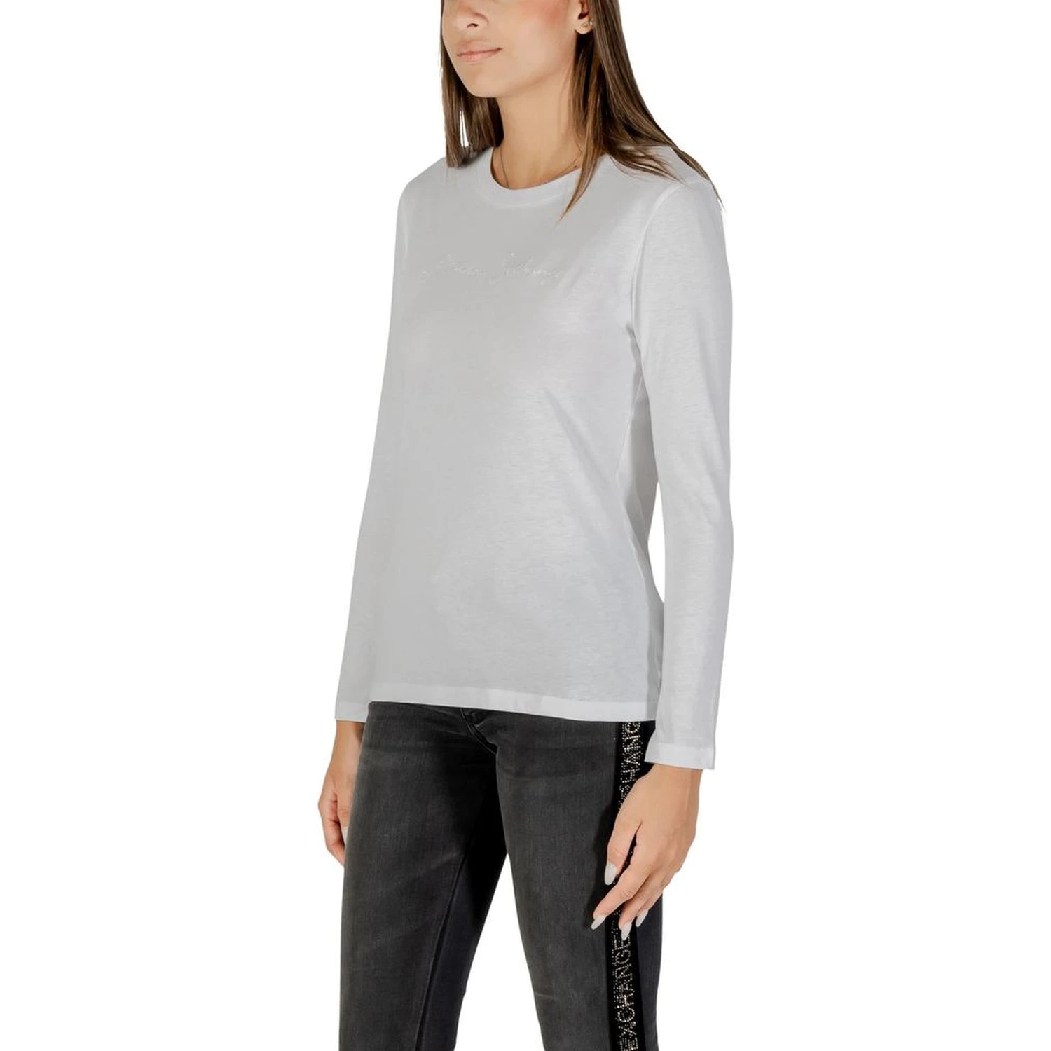 White Cotton Long Sleeve T-Shirt