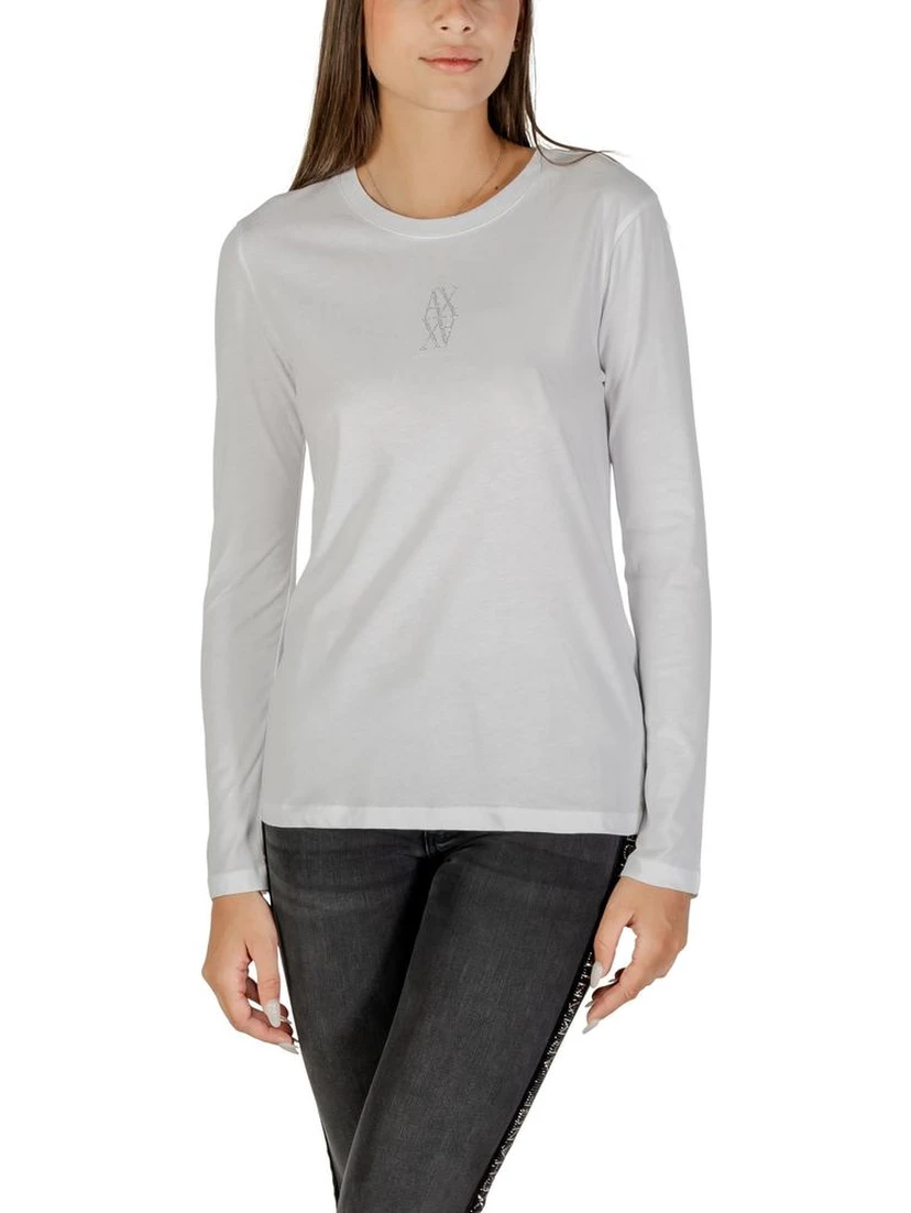 White Cotton Long Sleeve T-Shirt