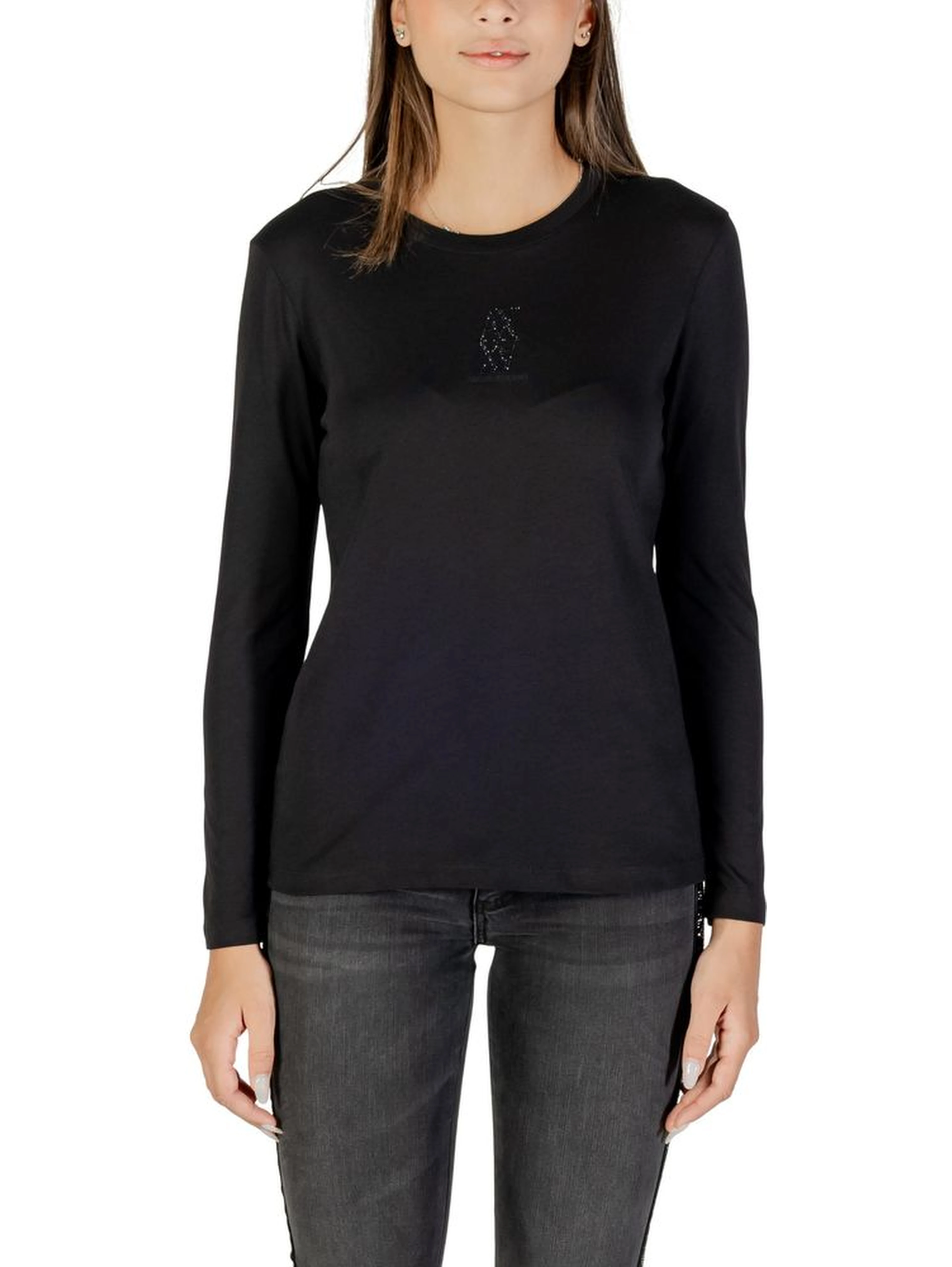 Black Cotton Long Sleeve T-Shirt
