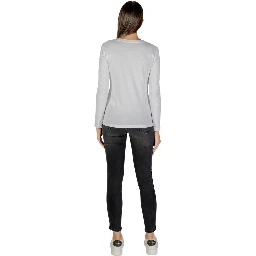 White Cotton Long Sleeve T-Shirt