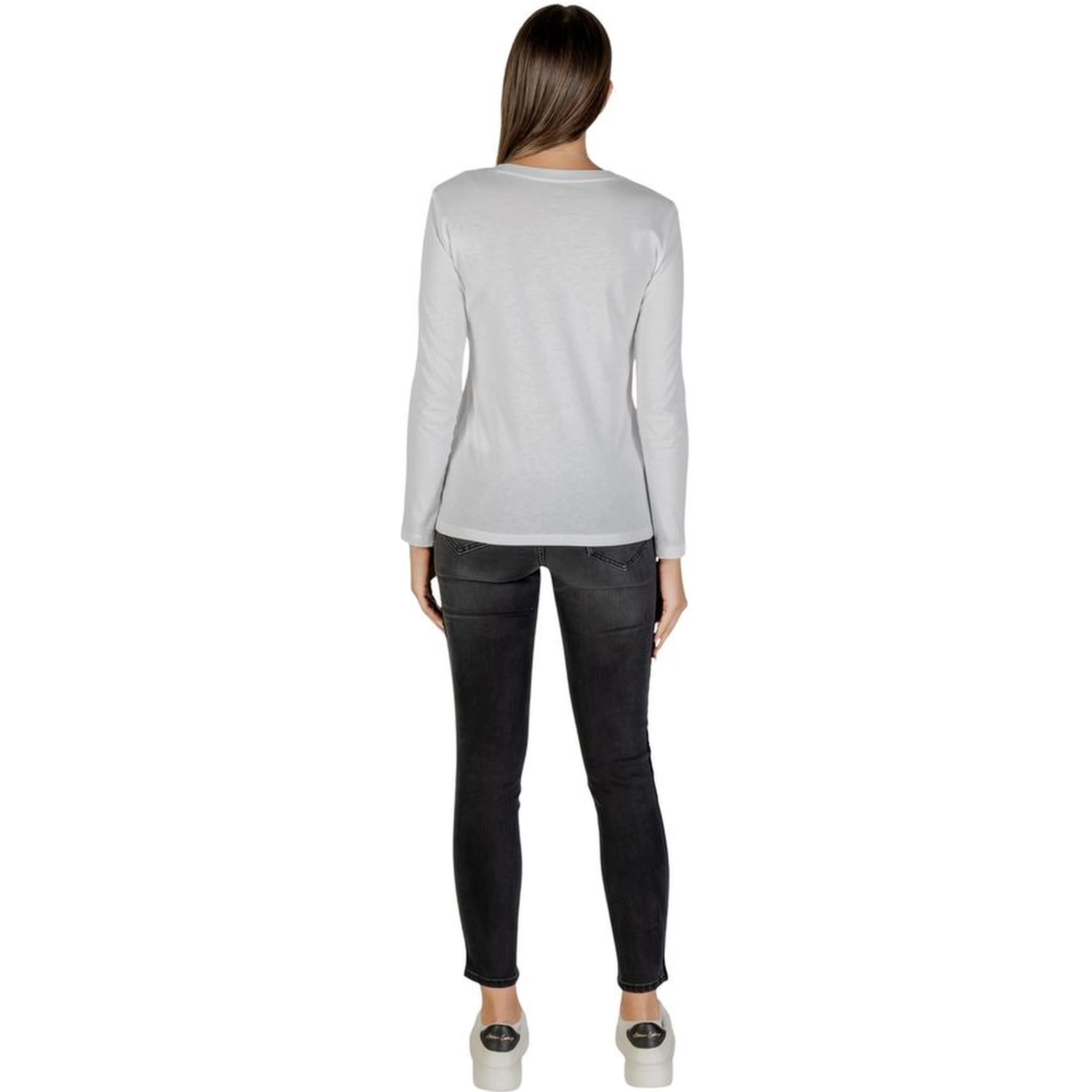 White Cotton Long Sleeve T-Shirt