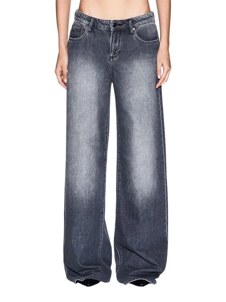 Gray Cotton Relaxed Fit Jeans