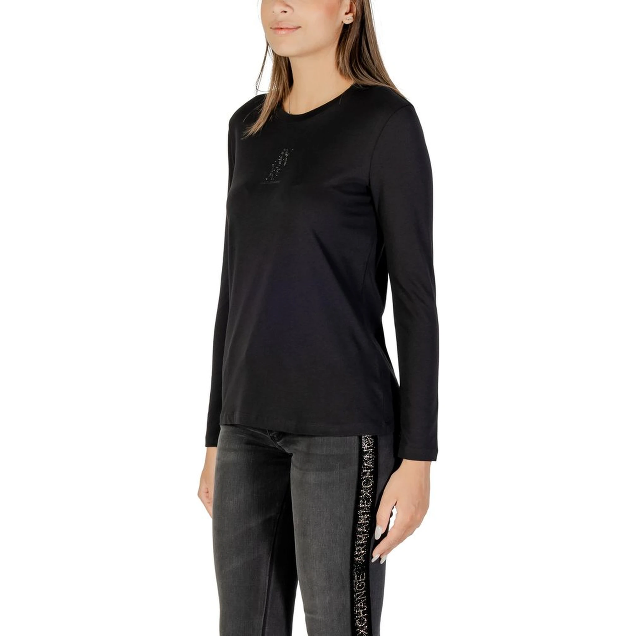 Black Cotton Long Sleeve T-Shirt
