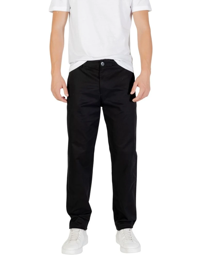 Black Cotton Skinny Pants