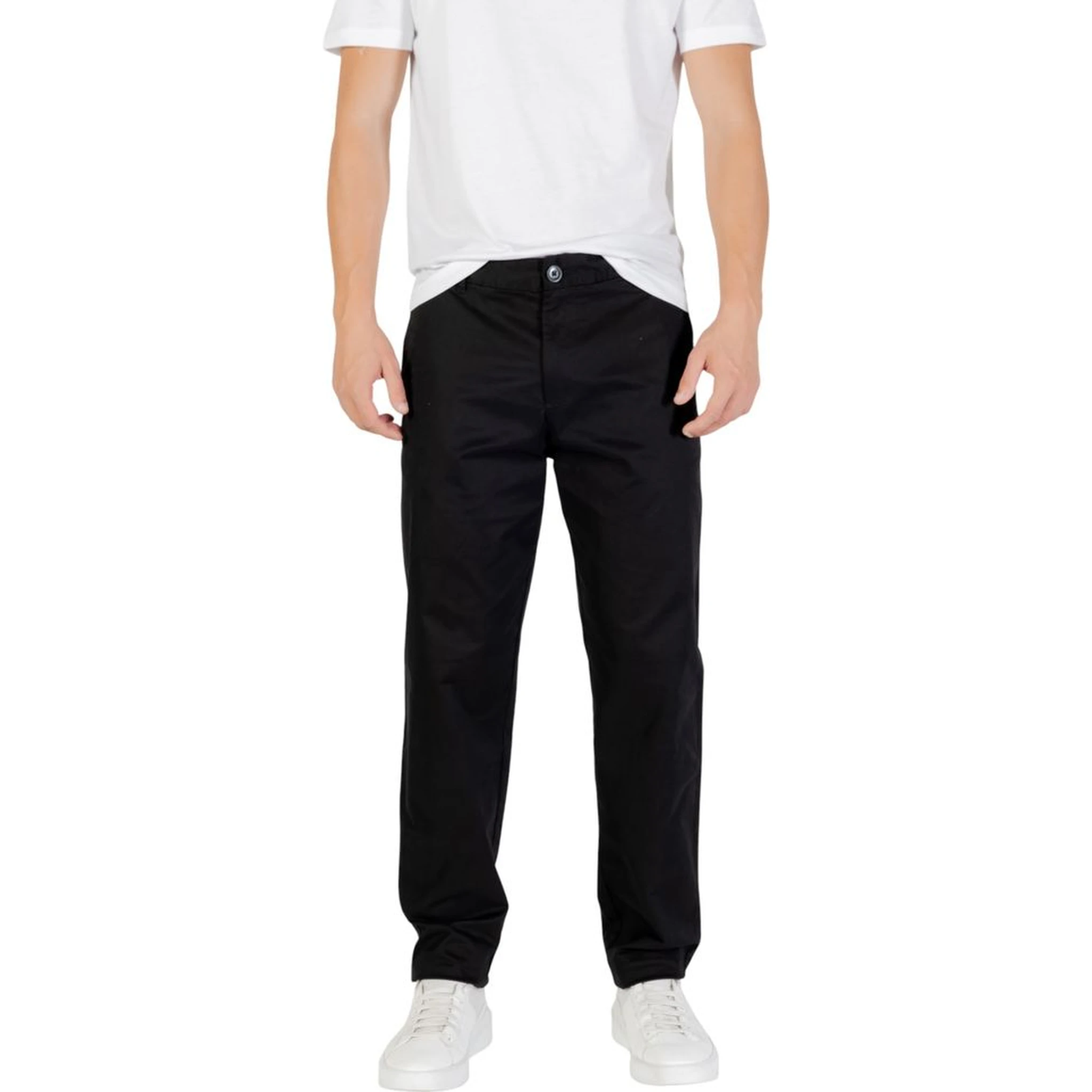 Black Cotton Skinny Pants