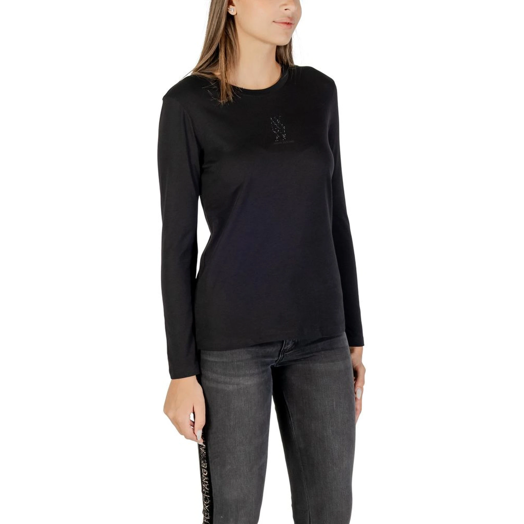 Black Cotton Long Sleeve T-Shirt
