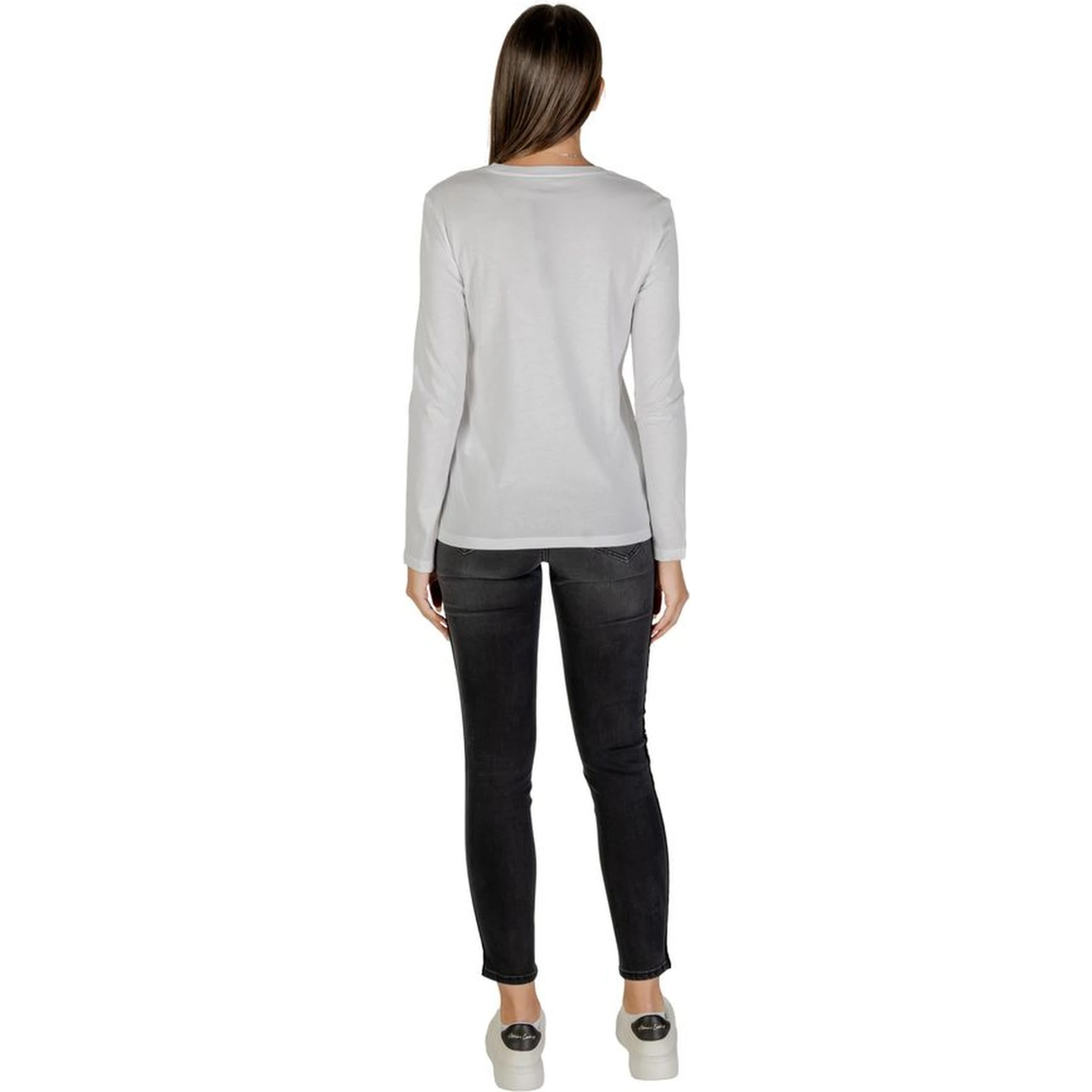 White Cotton Long Sleeve T-Shirt