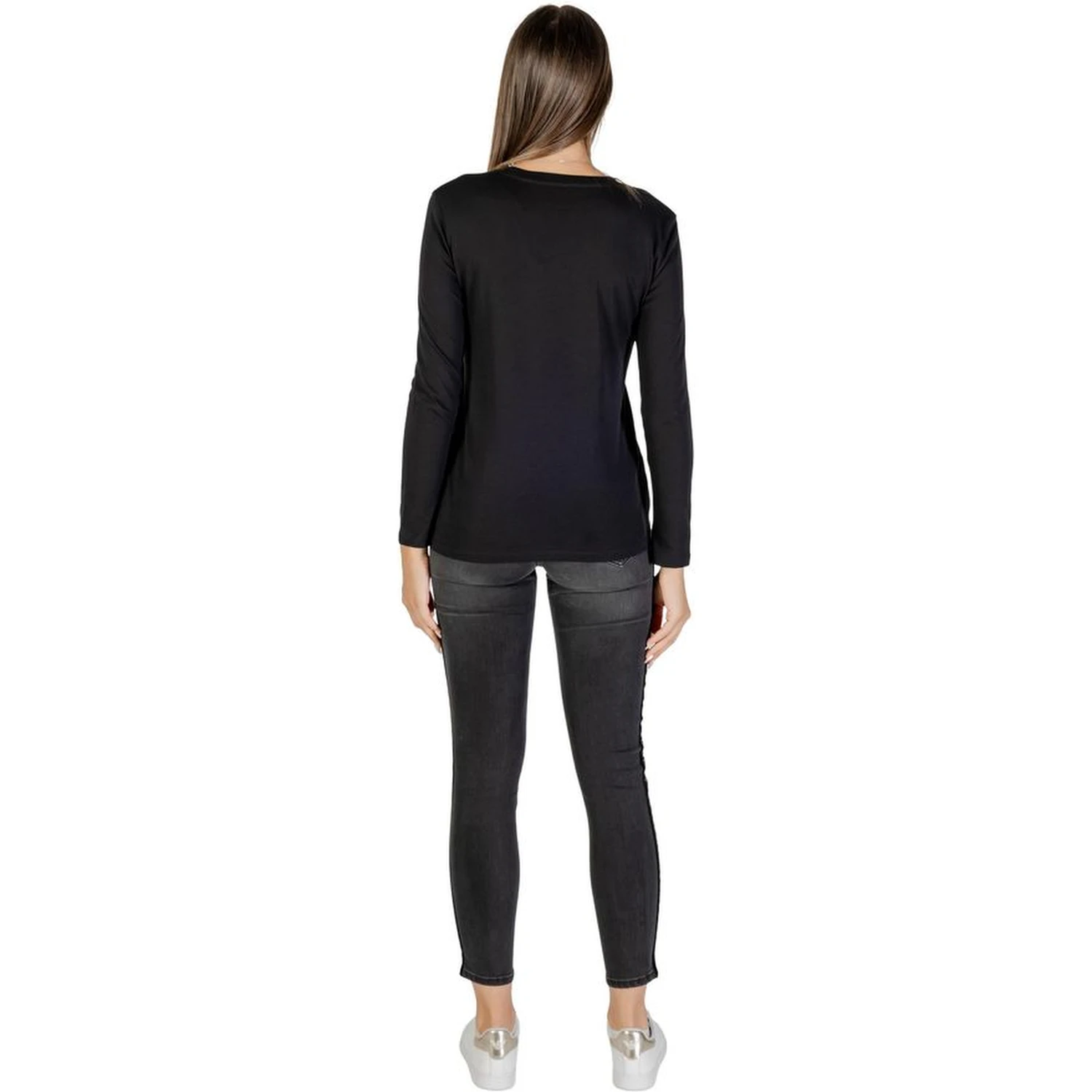 Black Cotton Long Sleeve T-Shirt