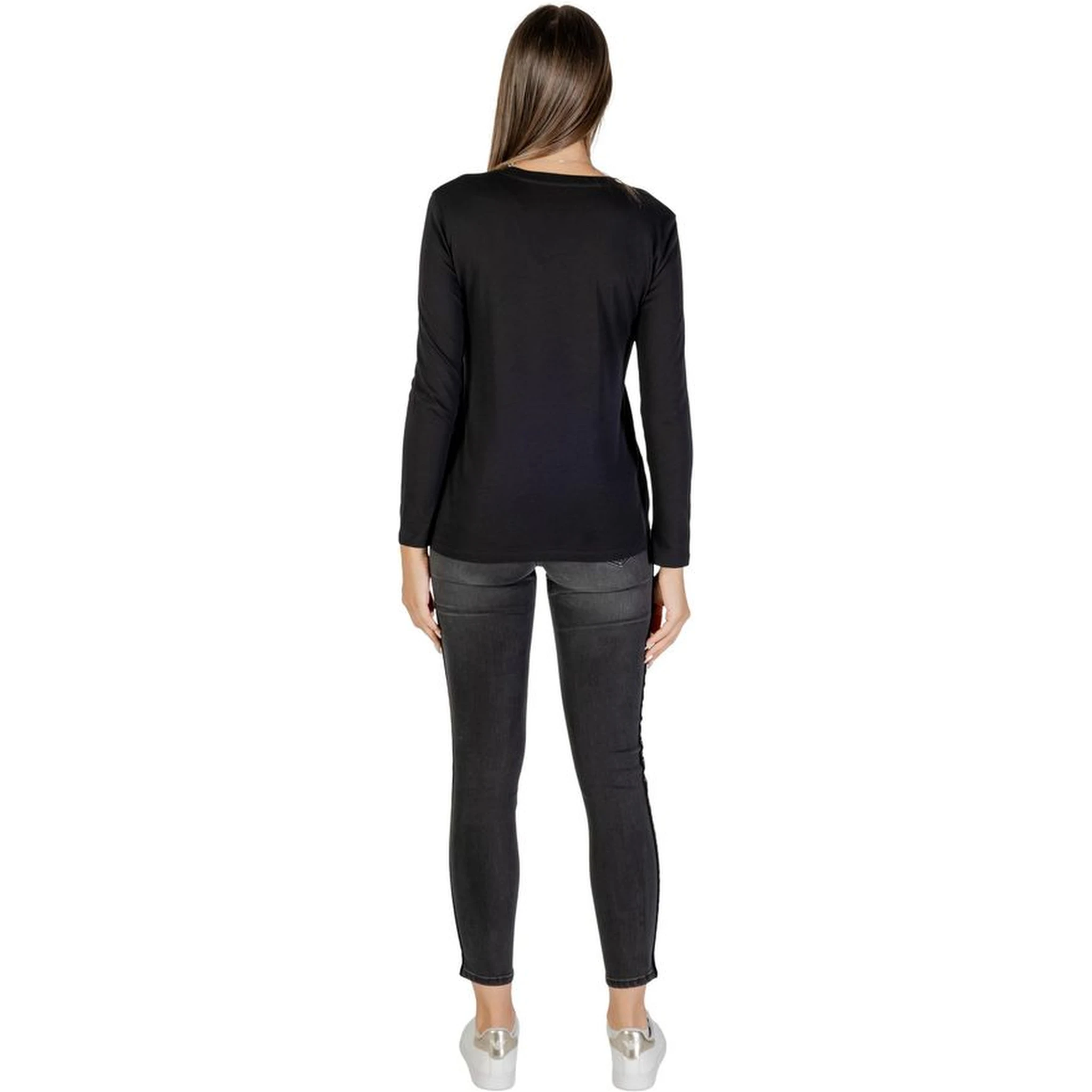 Black Cotton Long Sleeve T-Shirt