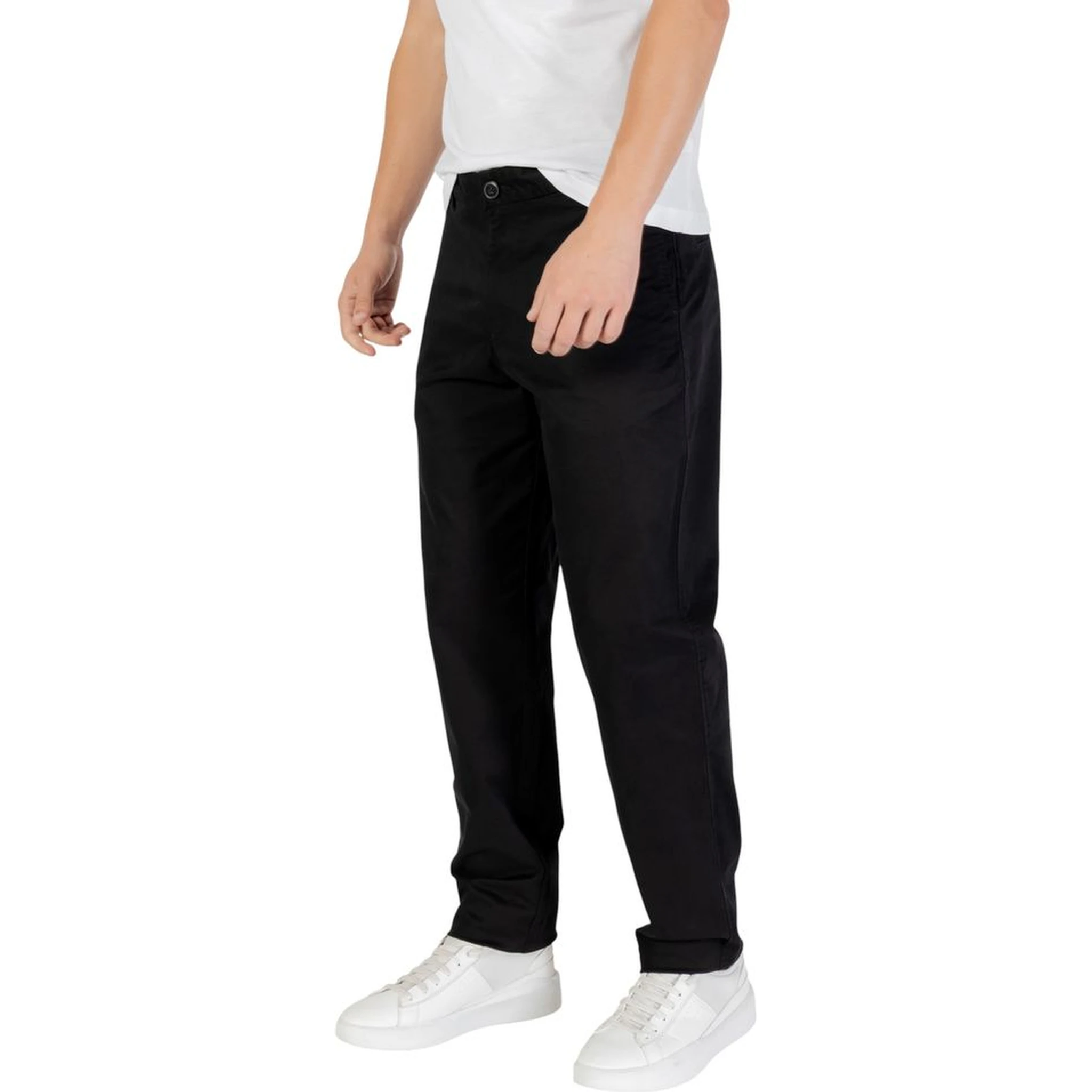 Black Cotton Skinny Pants
