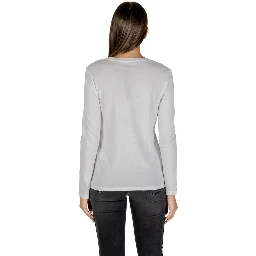 White Cotton Long Sleeve T-Shirt