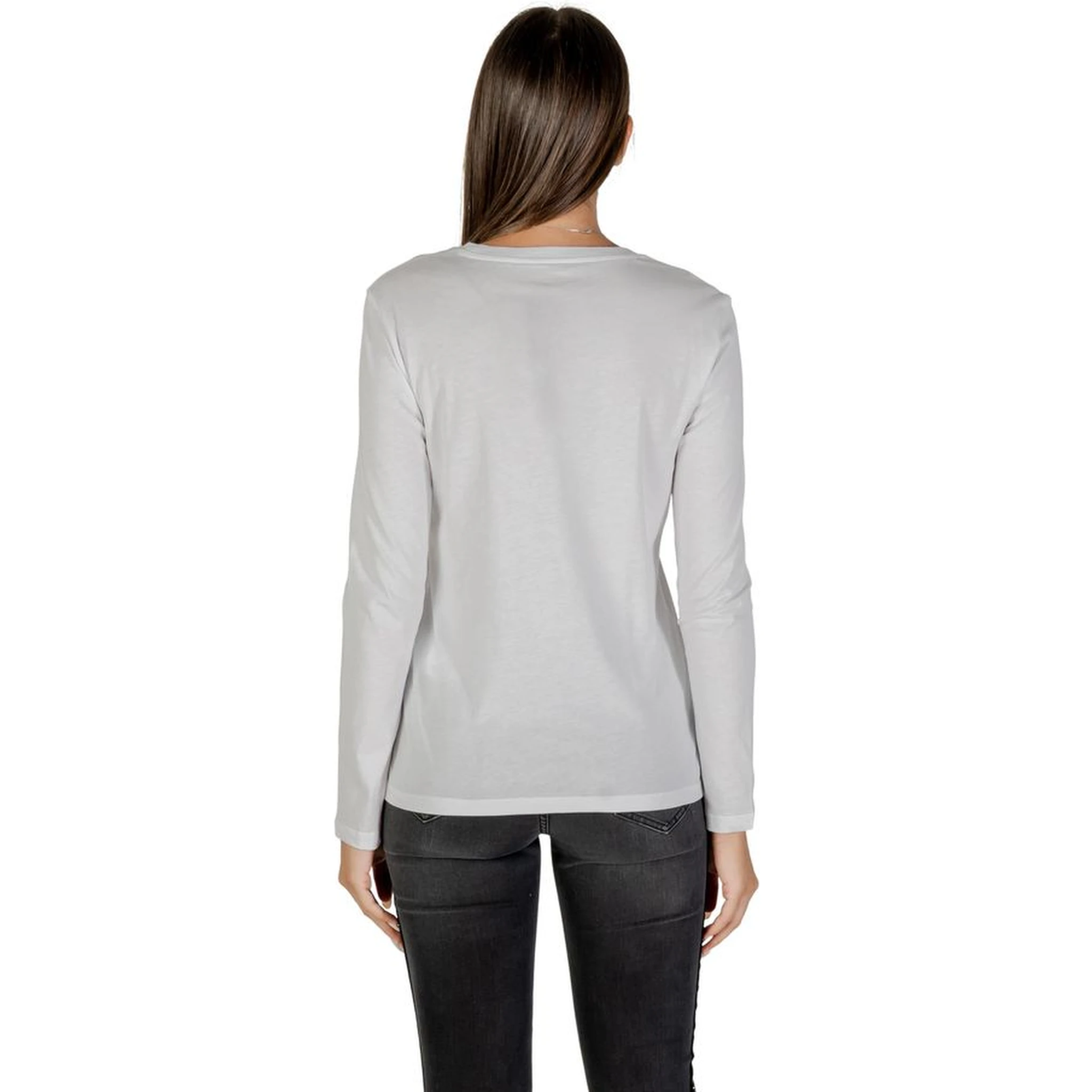 White Cotton Long Sleeve T-Shirt