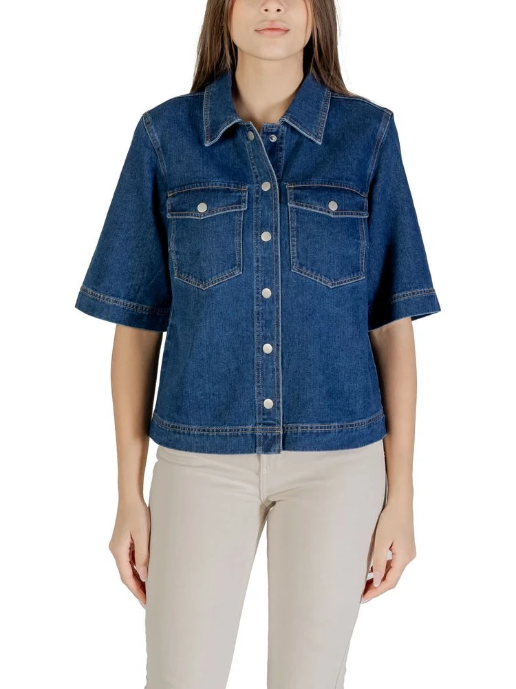 Blue Cotton Shortsleeve Shirt