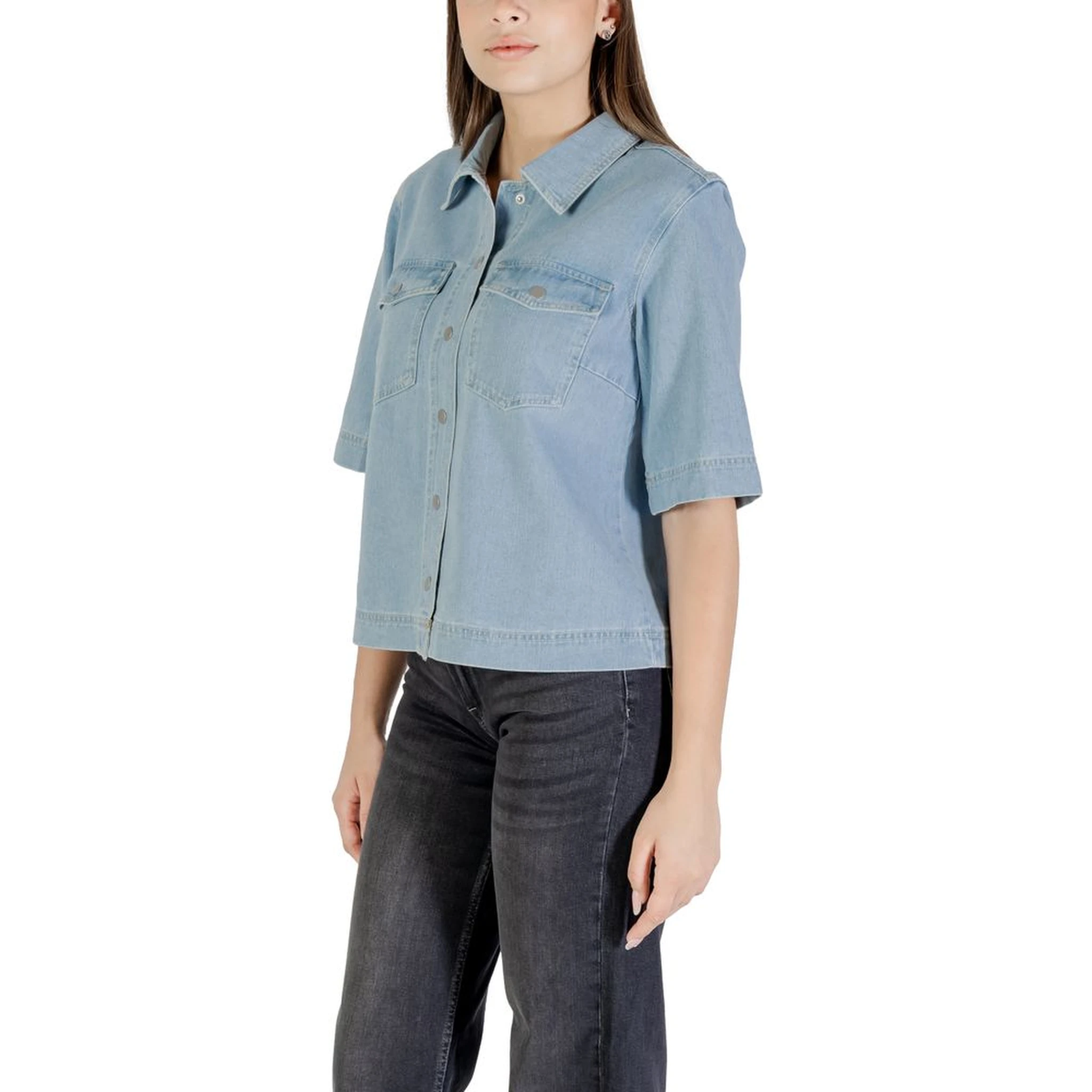 Light Blue Cotton Shortsleeve Shirt