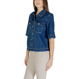 Blue Cotton Shortsleeve Shirt