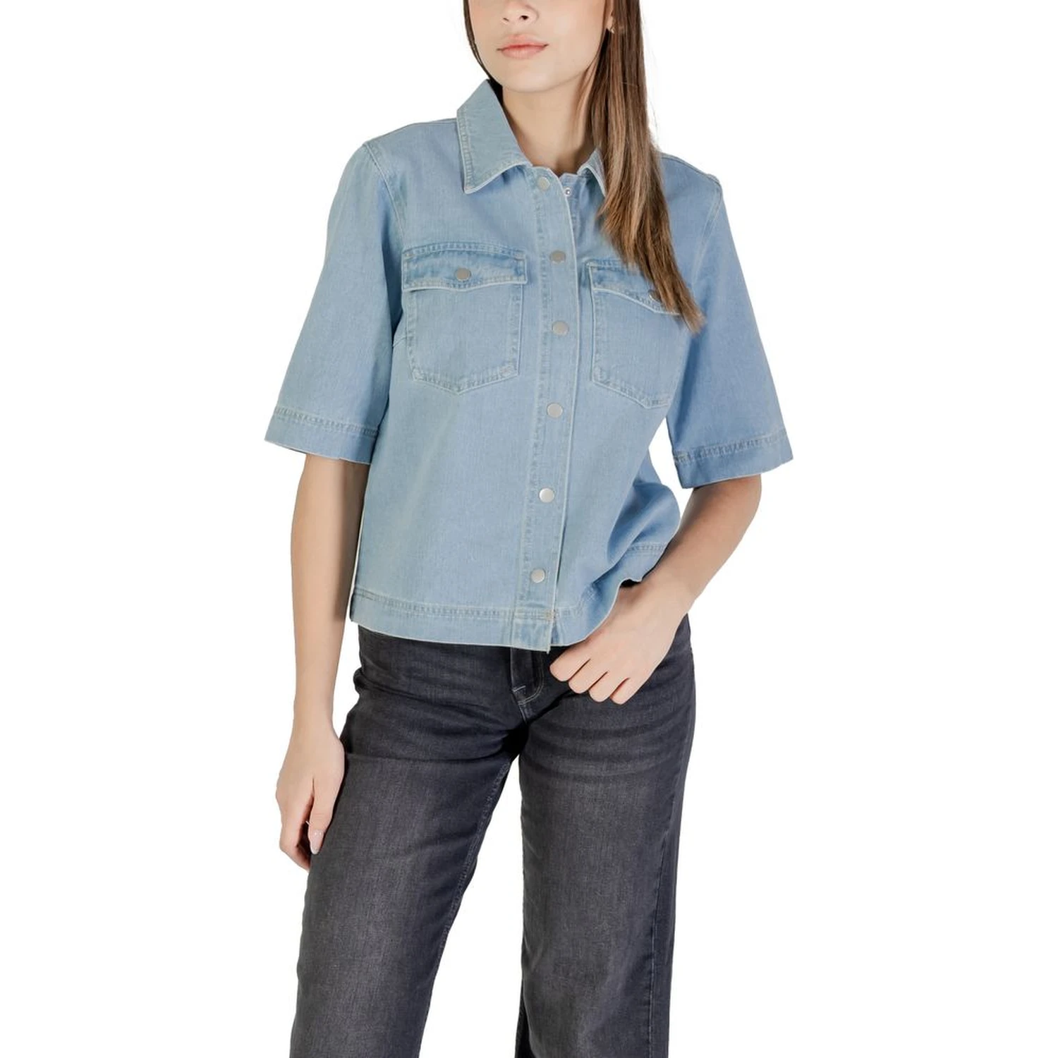 Light Blue Cotton Shortsleeve Shirt