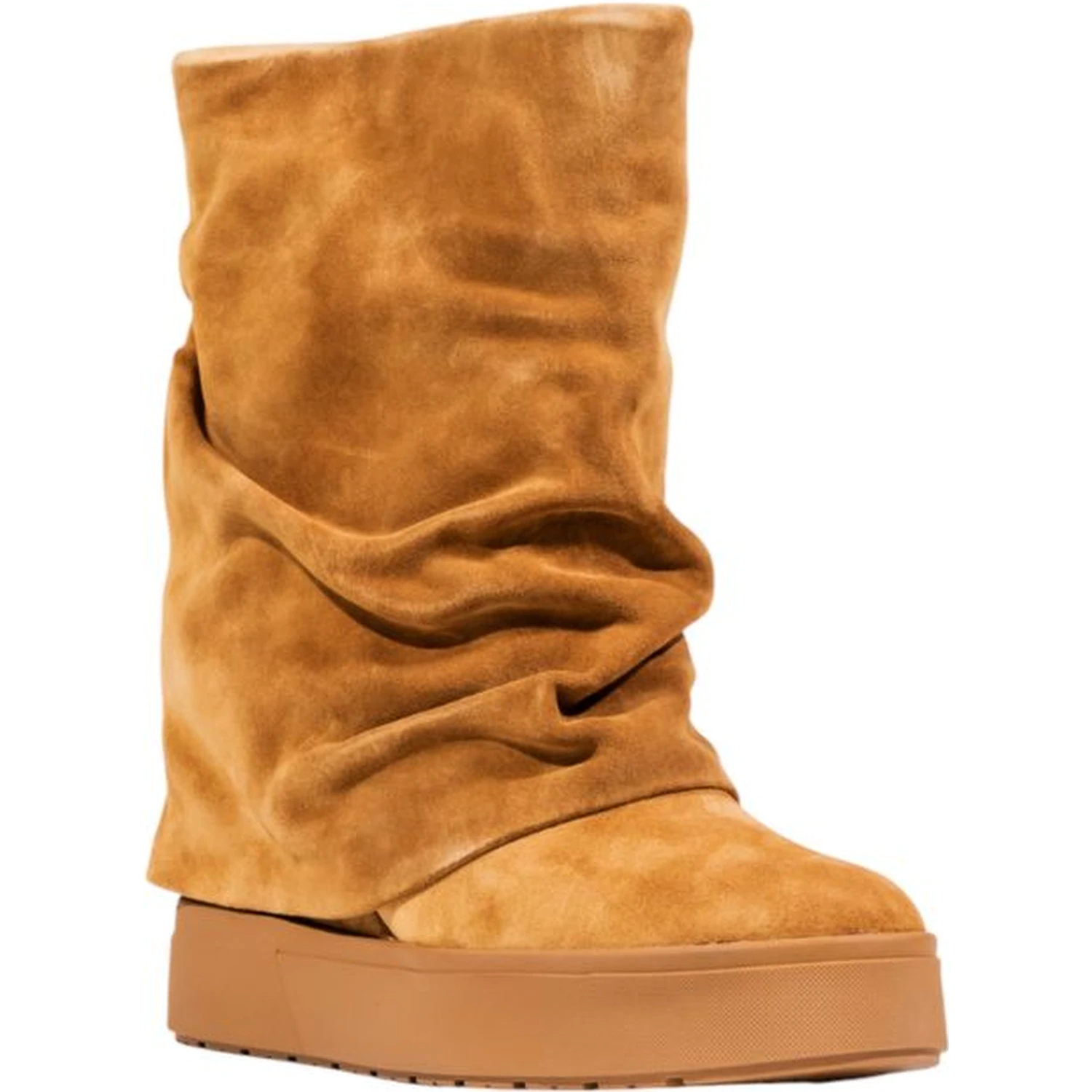 Beige Suede Leather Ankle Boots
