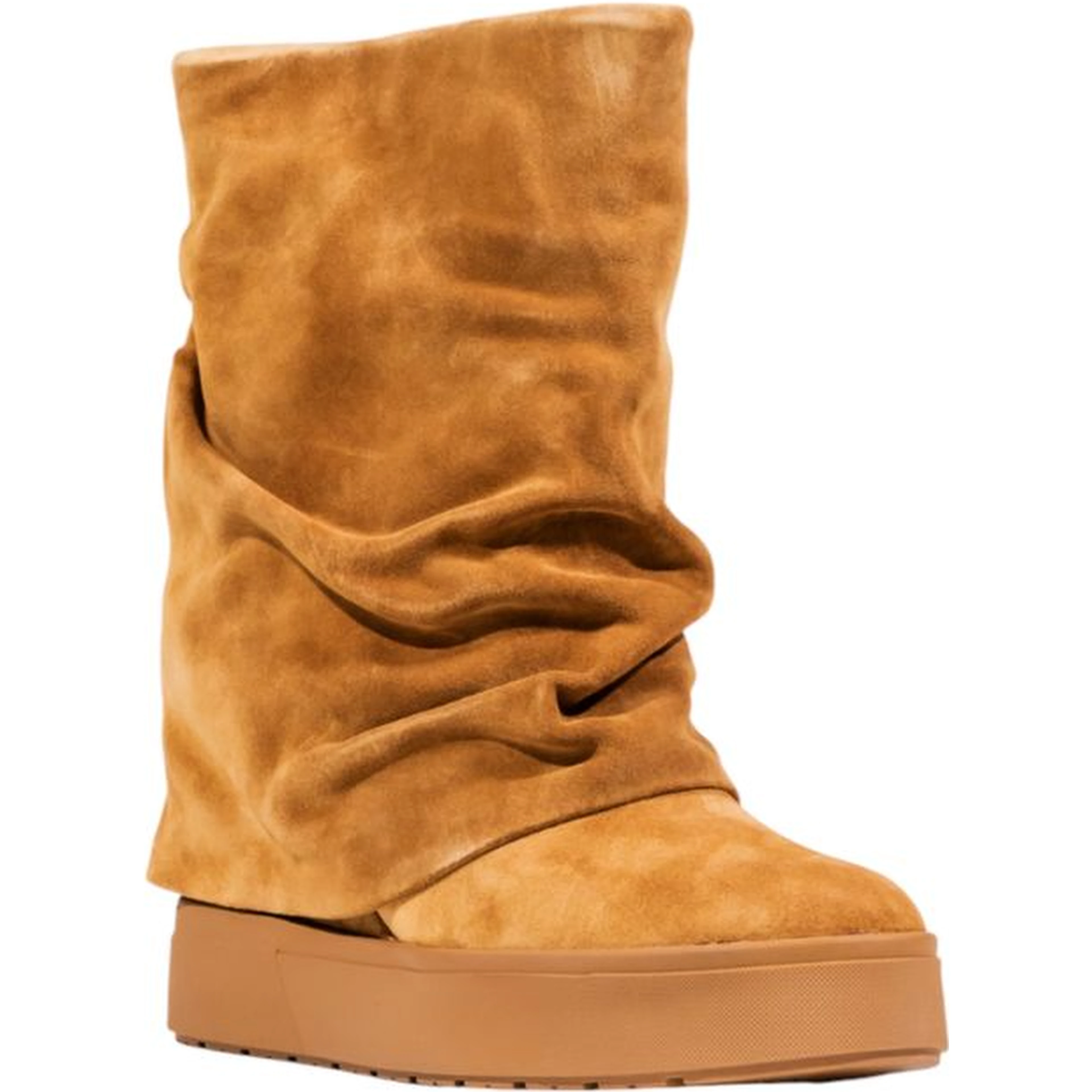 Beige Suede Leather Ankle Boots