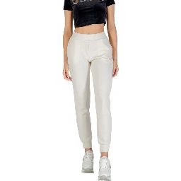 Cream Polyester Joggers (Workout Pants)