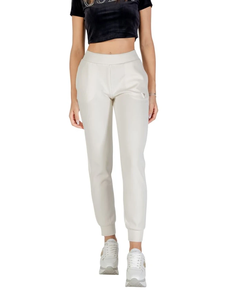 Cream Polyester Joggers (Workout Pants)