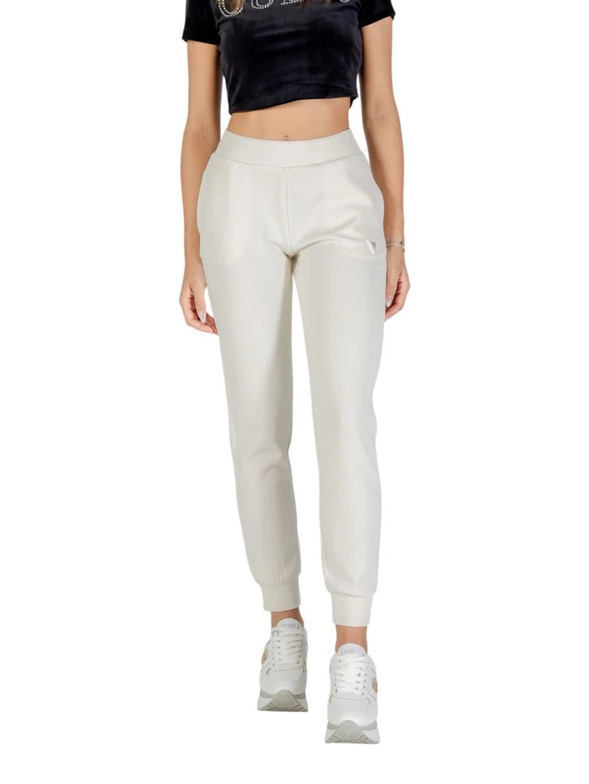Cream Polyester Joggers (Workout Pants)