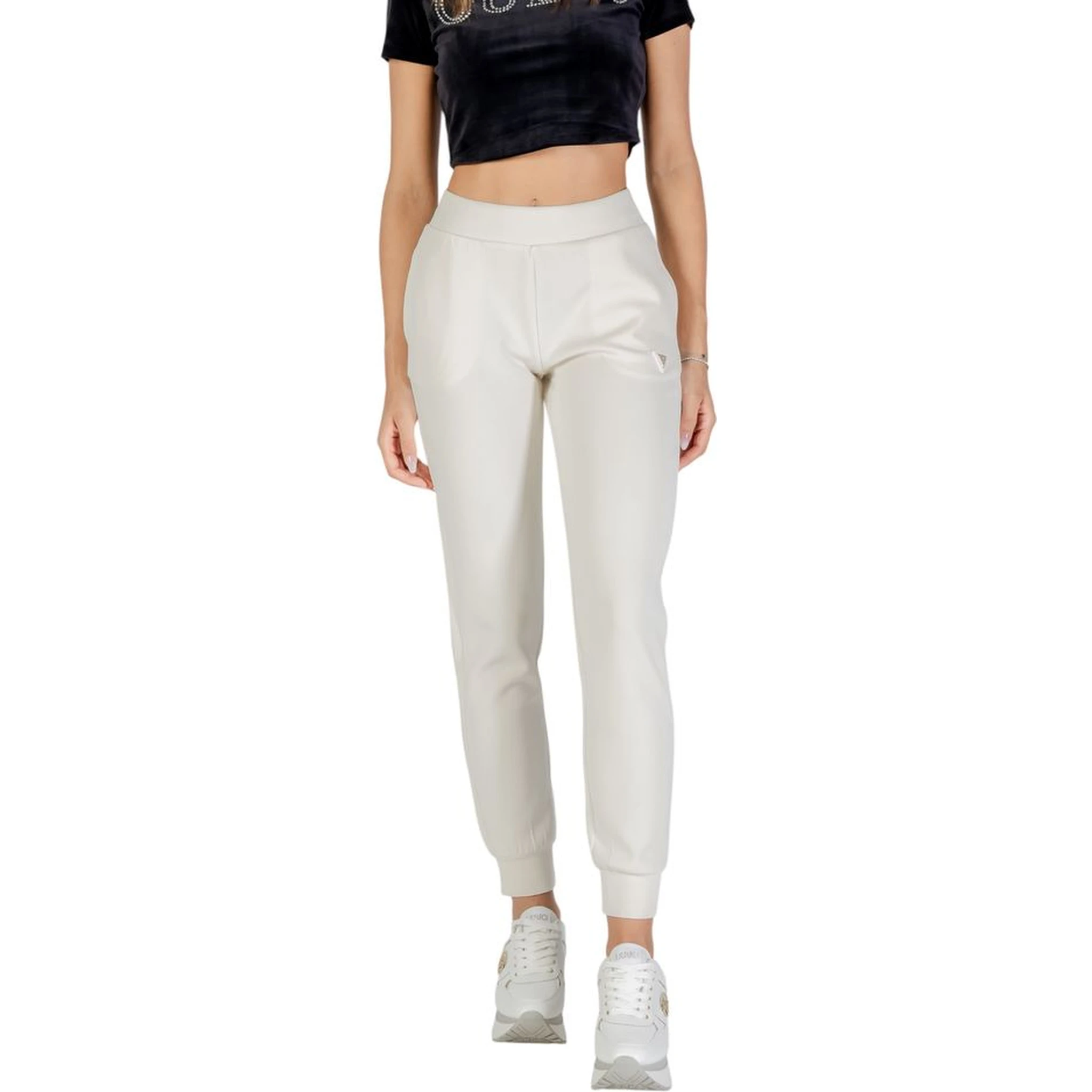 Cream Polyester Joggers (Workout Pants)