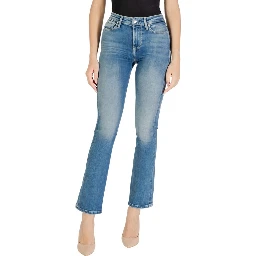 Blue Cotton Bootcut Jeans