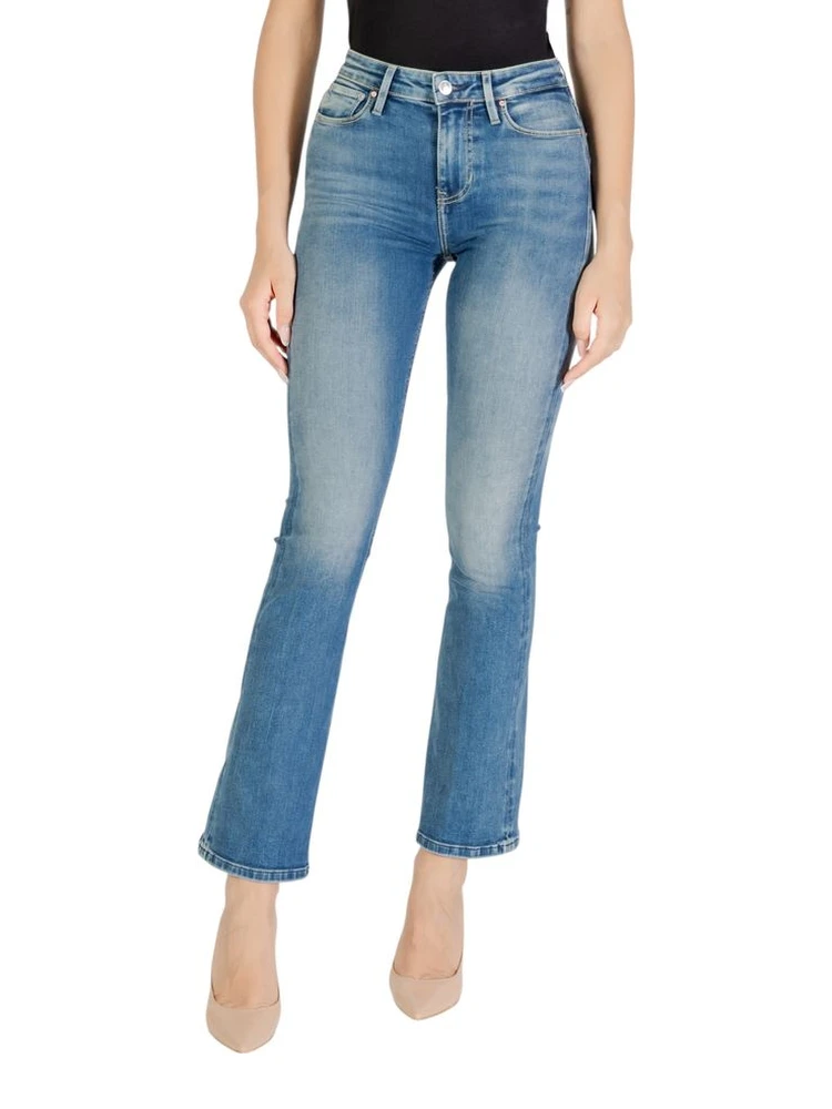 Blue Cotton Bootcut Jeans