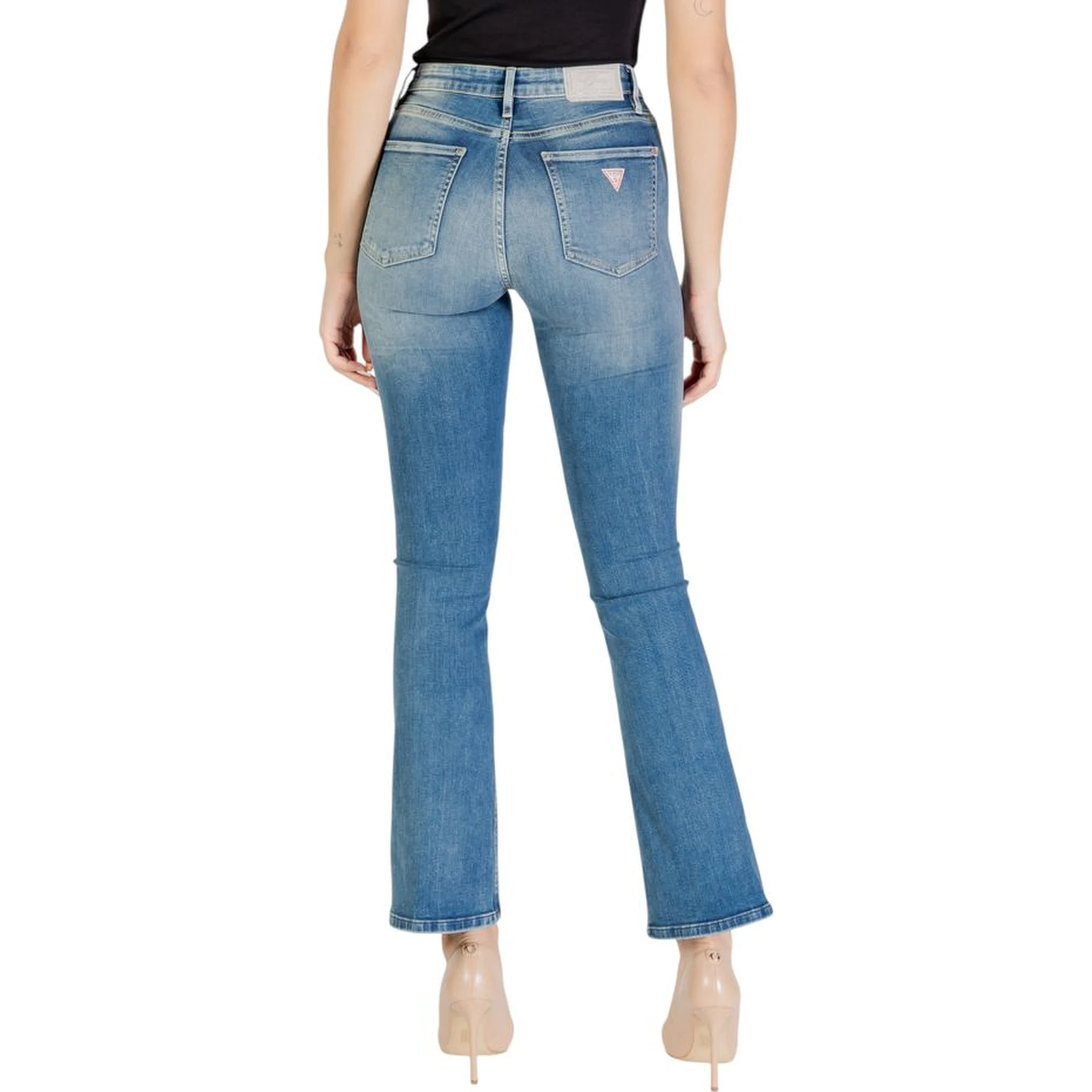 Blue Cotton Bootcut Jeans